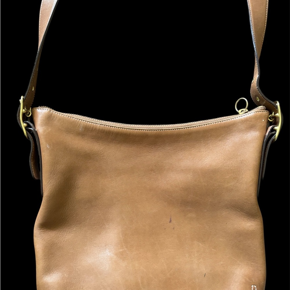 Coach Tan Leather Shoulder Bag, Vintage Legacy Slim Duffle bag #9328